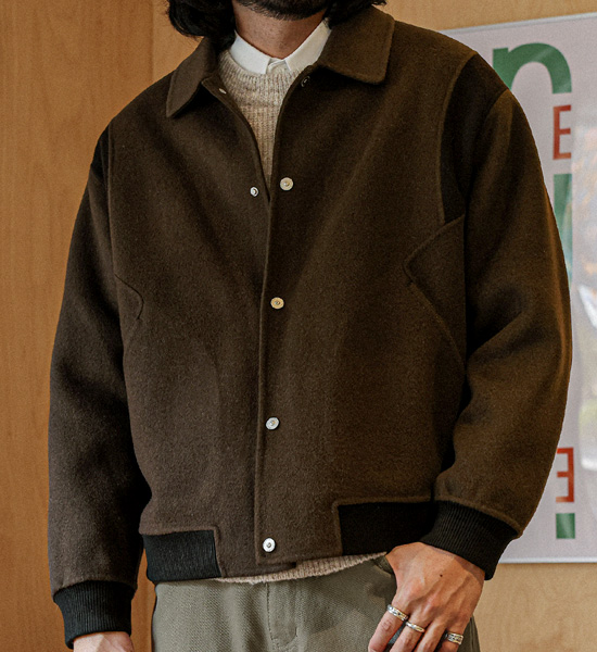 (L-6XL)<br>카라허트 手工制作 배색羊毛점퍼(羊毛71%) 9080