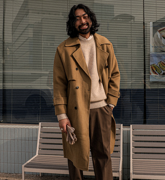 (L-6XL)<br>라우티시 手工制作 더블羊毛코트(羊毛100%) 9059