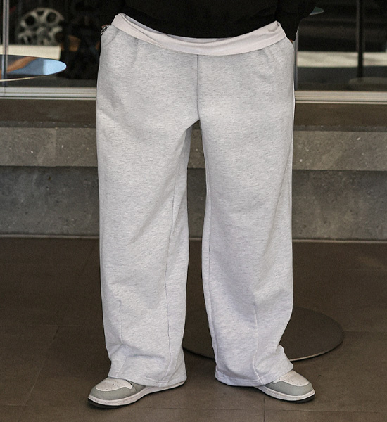 (L-4XL)<BR>카나드타 半宽配合 松紧带裤 16