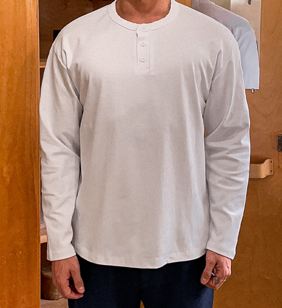 (L-4XL)<BR>알리시 长袖亨利颈衬衫