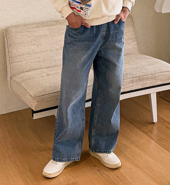 (XL-6XL)<BR>사밈스 半宽配合 牛仔松紧带裤 RA-1078