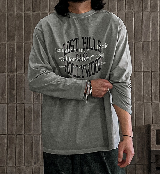 (XL-6XL)<BR>티반다르 颜料 长袖t恤