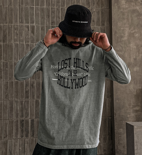 (XL-6XL)<BR>티반다르 颜料 长袖t恤
