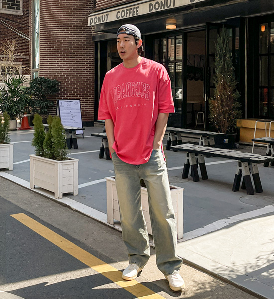 (XL-6XL)<BR>타빌린 颜料 短袖T恤