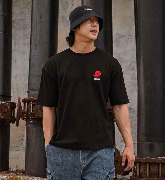 (L-5XL)<br>로렐리 모자자수 短袖T恤