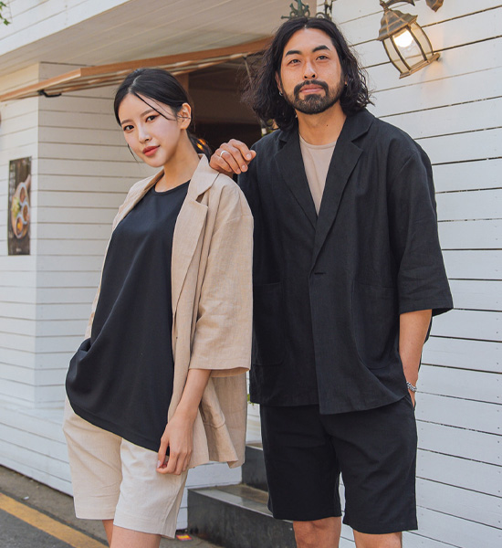 (XL~6XL)<BR>알테오 亚麻6부자켓