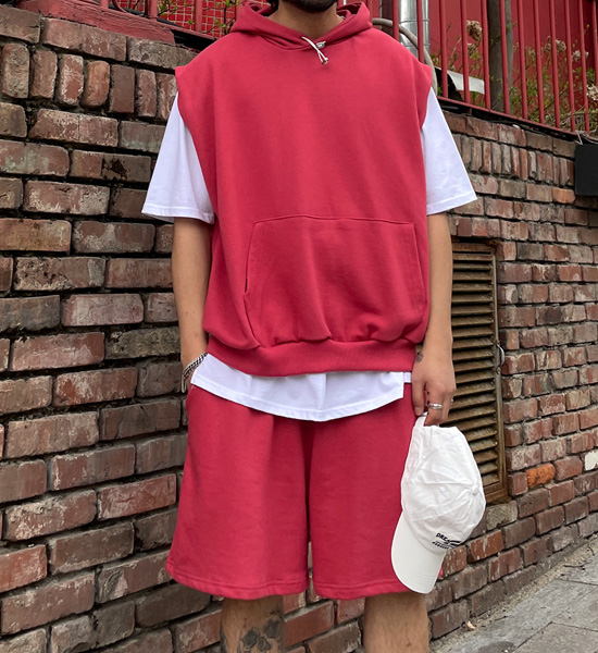 (XL-6XL)<BR>라모니 후드나시+캉가이 松紧带短裤