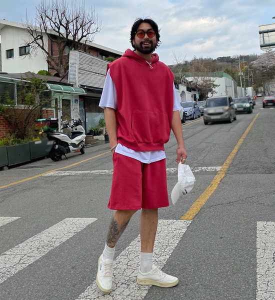 (XL-6XL)<BR>라모니 후드나시+캉가이 松紧带短裤