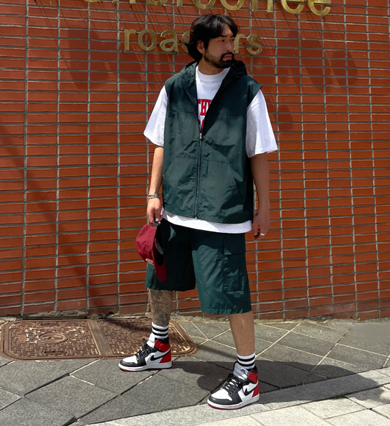 (L-4XL)<BR>사그란 带帽马甲+다블라 货物绑带短裤