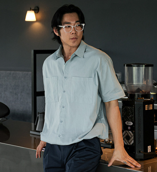 (XL-5XL)<br>히도라 亚麻短袖衬衫