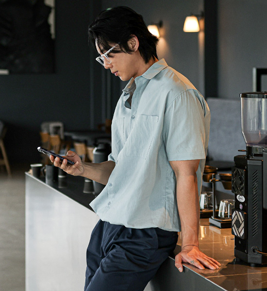 (XL-5XL)<br>히도라 亚麻短袖衬衫