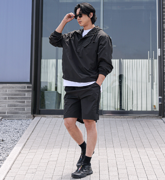 (L-4XL)<br>람퍼 尼龙 松紧带短裤