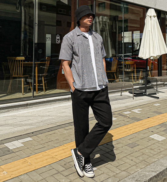 (L-4XL)<BR>하팅 修身 亚麻绑带裤