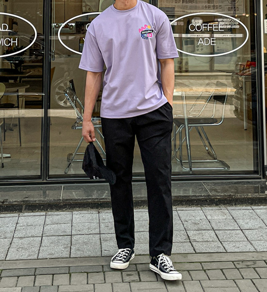 (L-4XL)<BR>하팅 修身 亚麻绑带裤