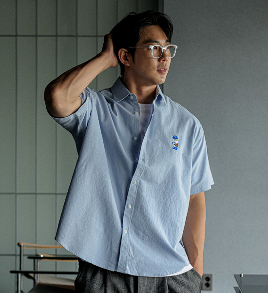 (L-5XL)<BR>루아티 短袖衬衫
