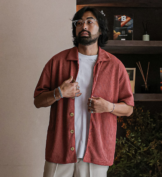 (XL-4XL)<BR>워터폴 반팔가디건