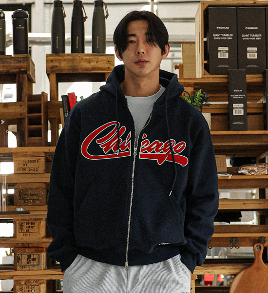 (XL-6XL)<BR>프롬플 带帽拉链