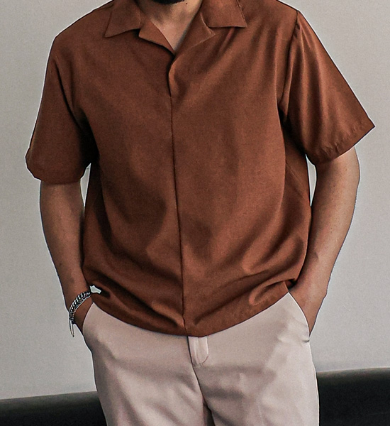 (L-5XL)<BR>자니콜 开领 短袖T恤