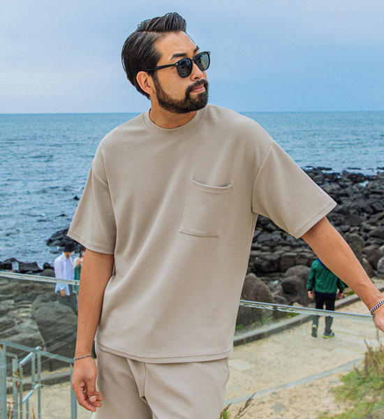 (L-5XL)<br>에블라 口袋短袖连体衣