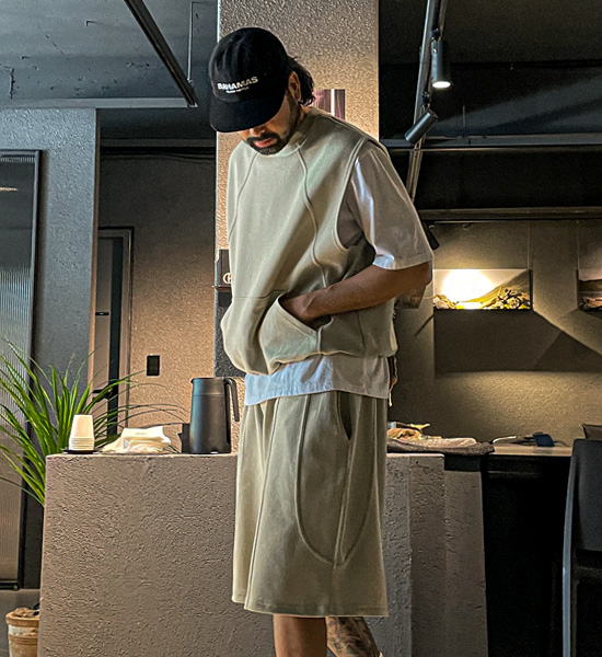 (XL-6XL)<BR>크몽 马甲+로야니 松紧带短裤