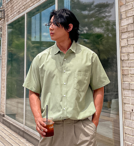 (XL-6XL)<BR>다포크 短袖衬衫
