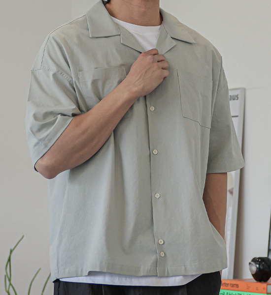 (XL-6XL)<br>오포치노 亚麻短袖衬衫