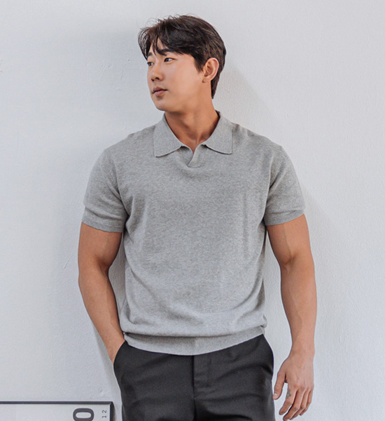 (L~5XL)<br>킨토어 领 短袖针织品