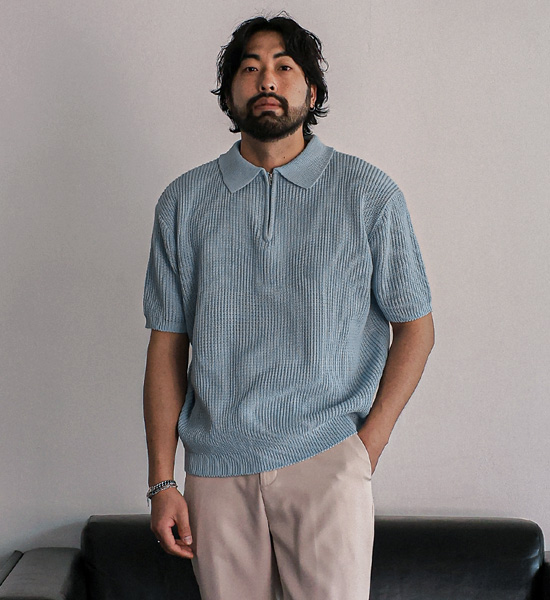 (L-5XL)<BR>니토다 短袖领针织品