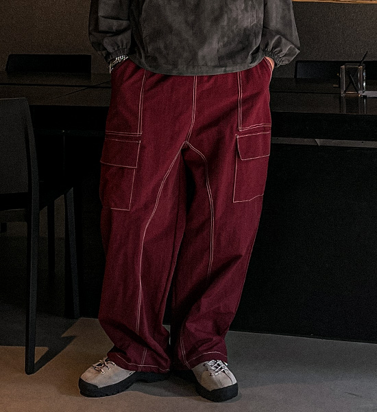 (XL-6XL)<BR>카소타 半宽配合 货物松紧带裤