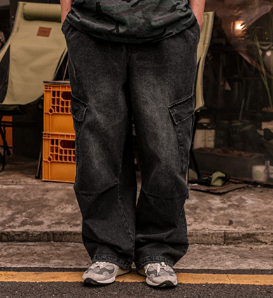 (XL-6XL)<BR>미타칼 半宽配合 货运牛仔布 松紧带裤 RA-1082