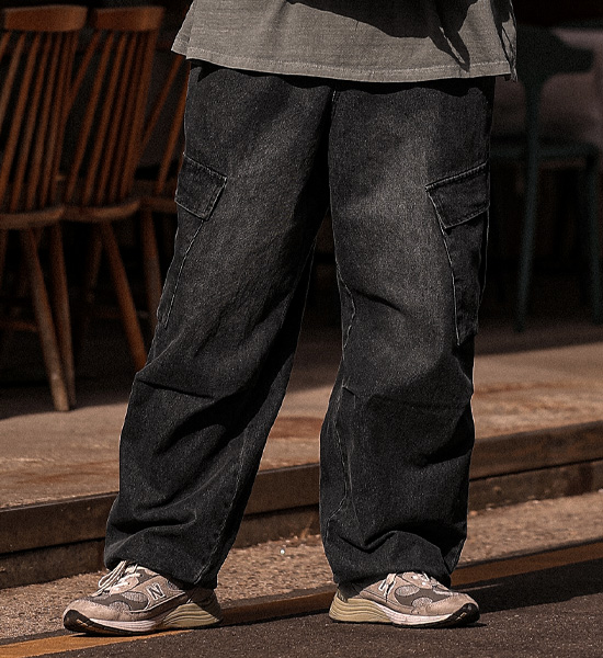 (XL-6XL)<BR>미타칼 半宽配合 货运牛仔布 松紧带裤 RA-1082