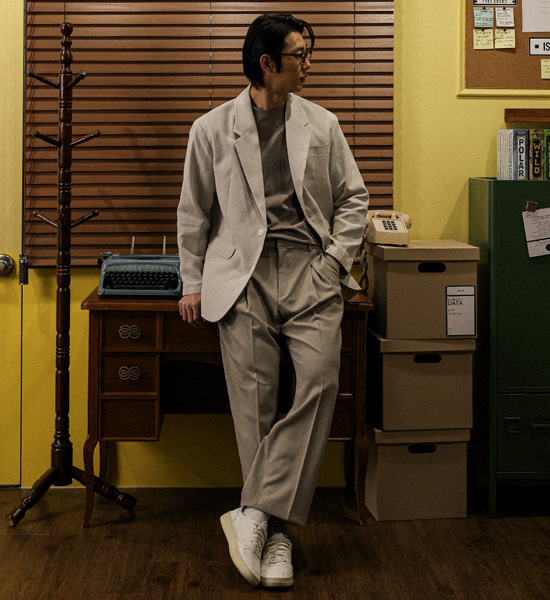 호디키 半宽配合 松紧带宽松裤