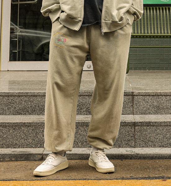 (XL-4XL)<BR>루킨스 颜料 绑带慢跑裤