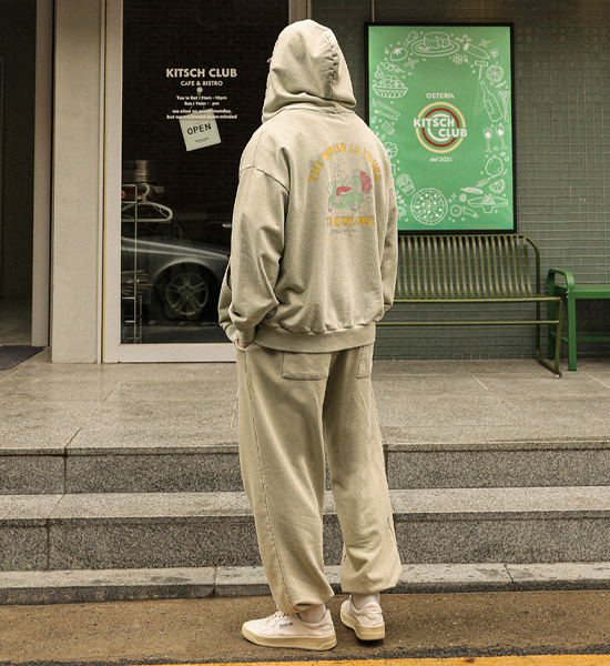 (XL-4XL)<BR>루킨스 颜料 绑带慢跑裤