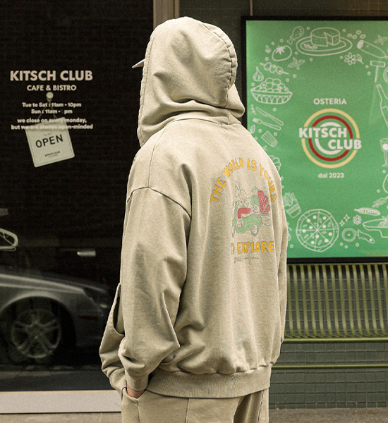 (XL-4XL)<BR>쇼키츠 颜料 带帽拉链