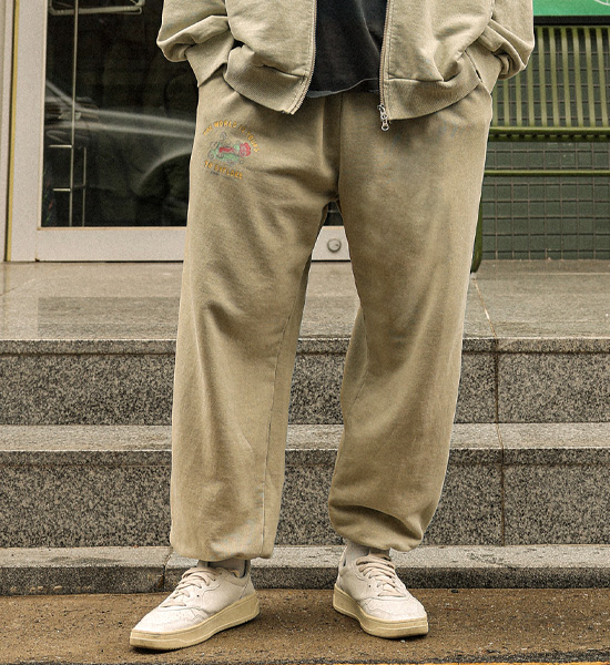 (XL-4XL)<BR>쇼키츠 颜料 带帽拉链+루킨스 颜料 绑带慢跑裤