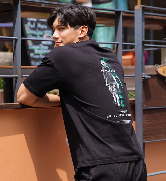 (L~5XL)<br>휴고 巴黎 短袖T恤