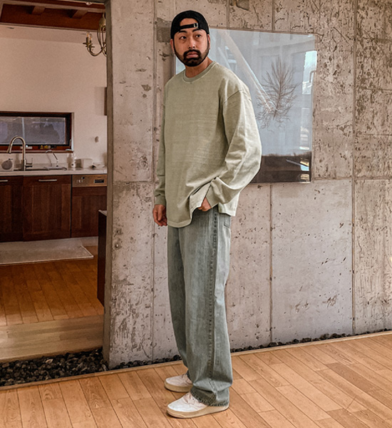 (XL-4XL)<BR>나프니 颜料 长袖t恤
