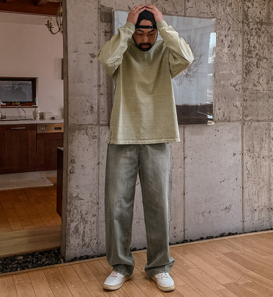 (XL-4XL)<BR>나프니 颜料 长袖t恤