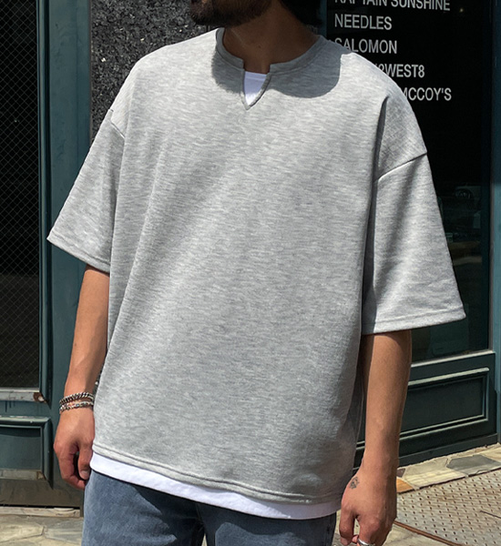 (XL-6XL)<BR>반드라 分层 短袖T恤