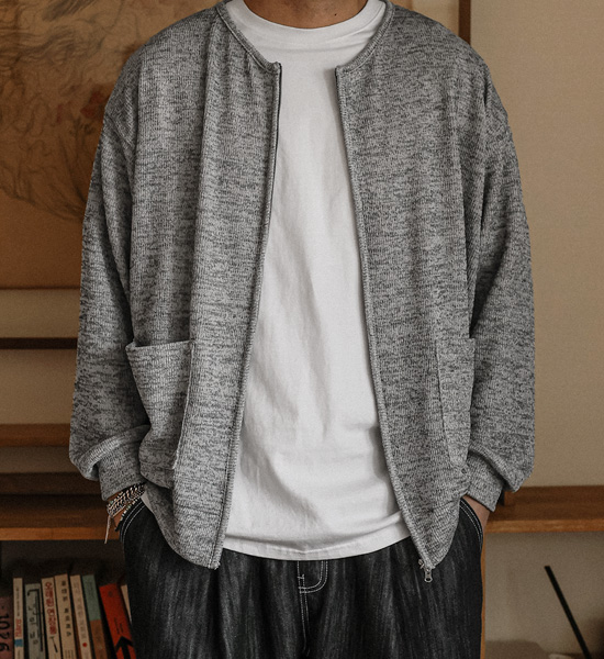 (XL-4XL)<BR>노르코마 肋纹针织品 开衫