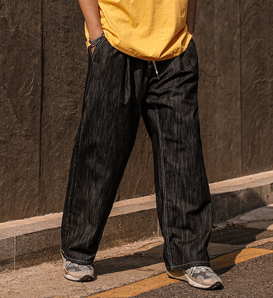 (XL-6XL)<BR>실리온 半宽配合 未褪色 无洗牛仔裤 松紧带裤 RA-1080