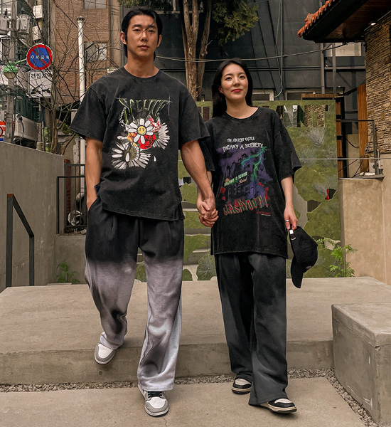 (L-4XL)<br>티프란 半宽配合 松紧带裤