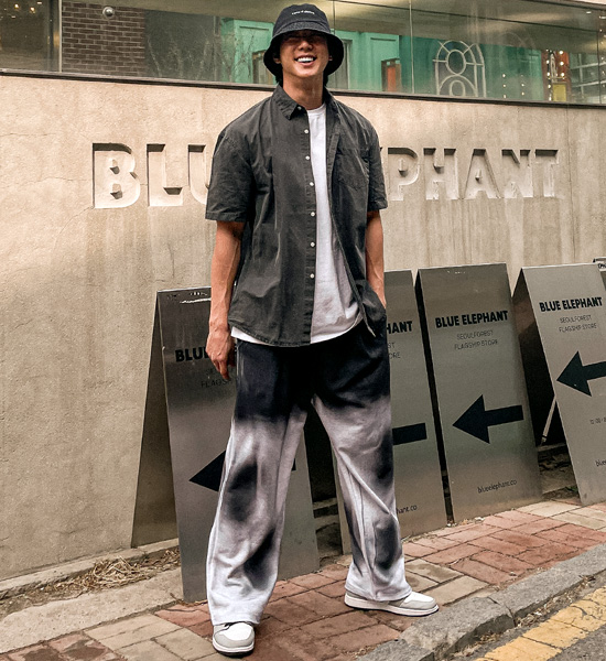 (L-4XL)<br>티프란 半宽配合 松紧带裤