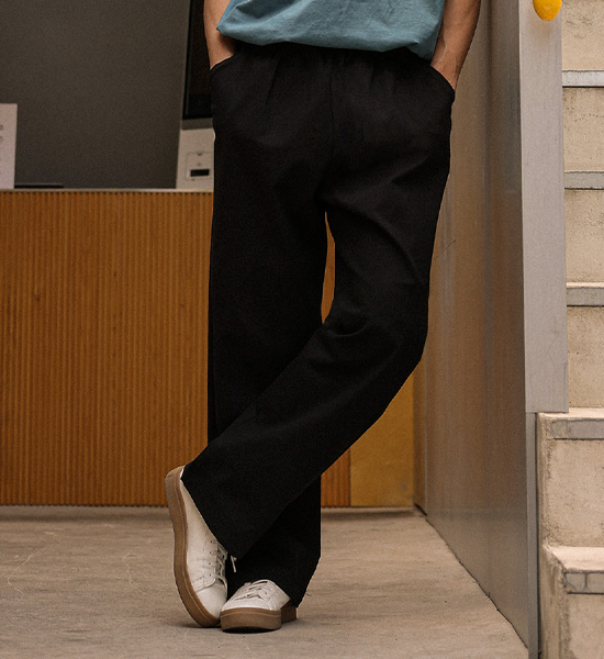 (M-4XL)<BR>아타라나 半宽配合 松紧带裤