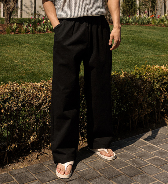 (M-4XL)<BR>아타라나 半宽配合 松紧带裤