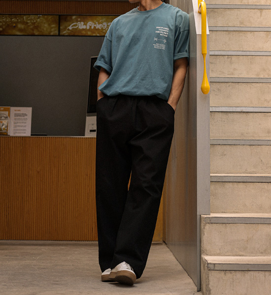 (M-4XL)<BR>아타라나 半宽配合 松紧带裤