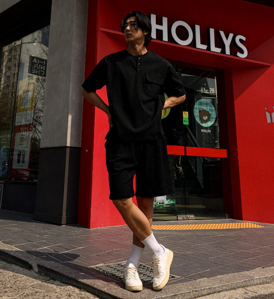 (XL-4XL)<br>반모리사 亨利颈 短袖T恤