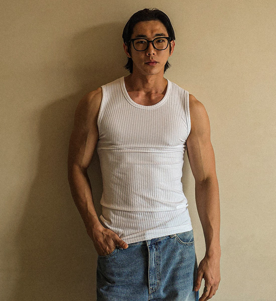 (L-5XL)<BR>노디카스 带肋无袖衬衫 T025