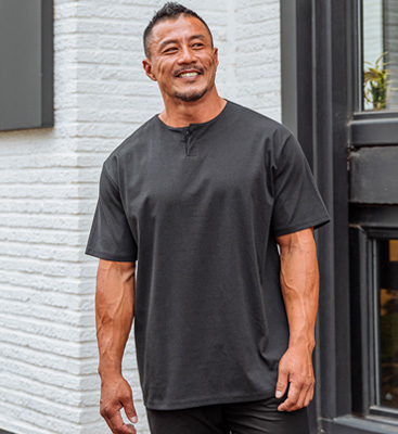 (L-5XL)<br>파라오 亨利颈 短袖T恤
